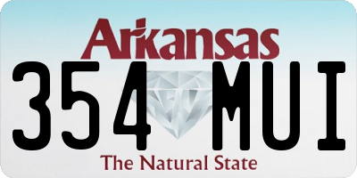 AR license plate 354MUI