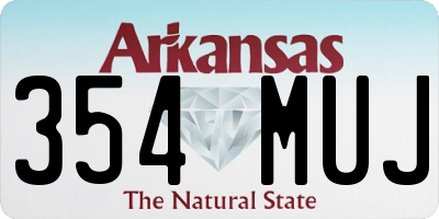 AR license plate 354MUJ