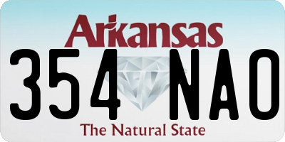 AR license plate 354NAO