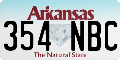 AR license plate 354NBC