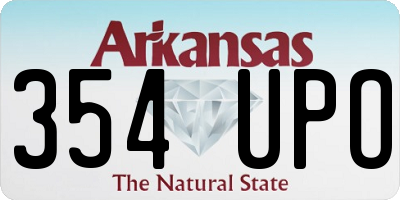 AR license plate 354UPO