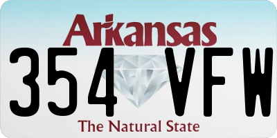 AR license plate 354VFW