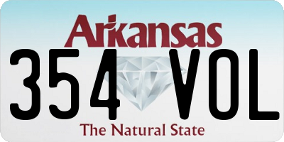 AR license plate 354VOL