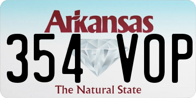 AR license plate 354VOP