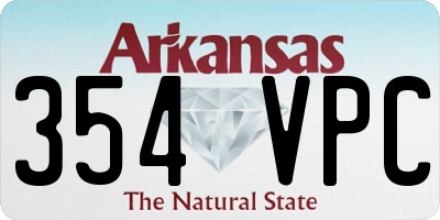 AR license plate 354VPC