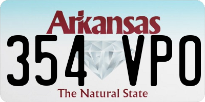 AR license plate 354VPO