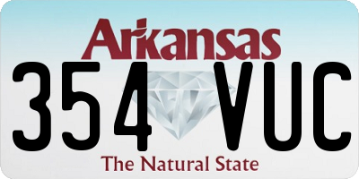 AR license plate 354VUC