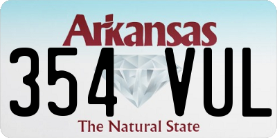 AR license plate 354VUL