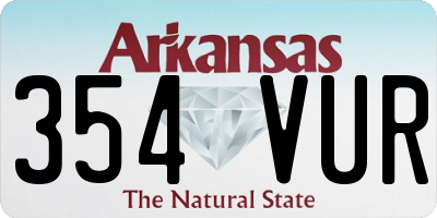 AR license plate 354VUR
