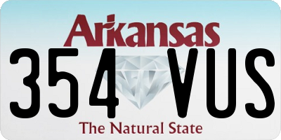 AR license plate 354VUS