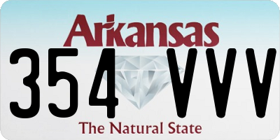 AR license plate 354VVV