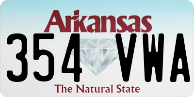 AR license plate 354VWA