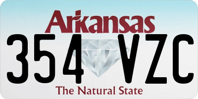AR license plate 354VZC