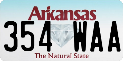 AR license plate 354WAA