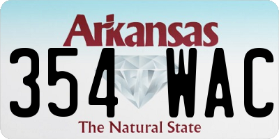 AR license plate 354WAC