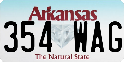 AR license plate 354WAG