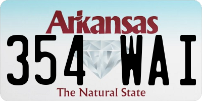 AR license plate 354WAI