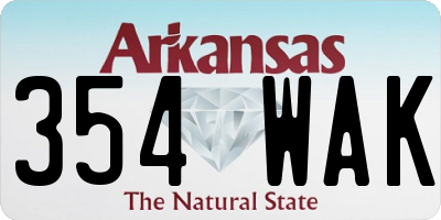 AR license plate 354WAK