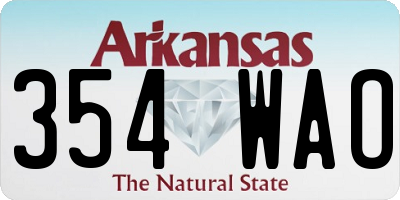 AR license plate 354WAO