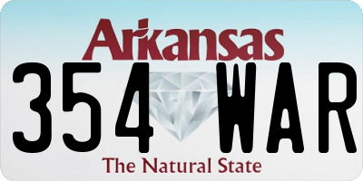 AR license plate 354WAR