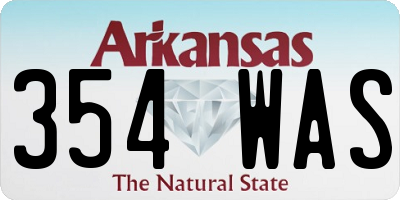AR license plate 354WAS
