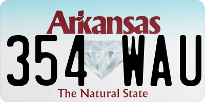 AR license plate 354WAU