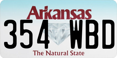 AR license plate 354WBD