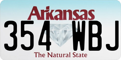 AR license plate 354WBJ
