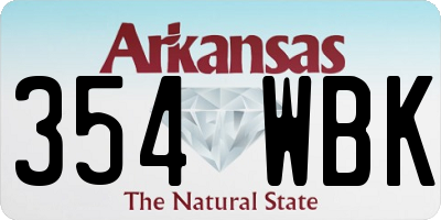 AR license plate 354WBK