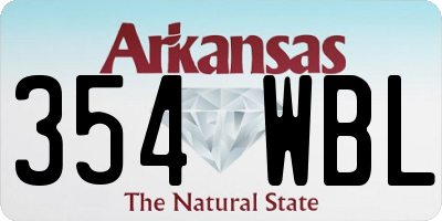 AR license plate 354WBL