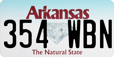 AR license plate 354WBN