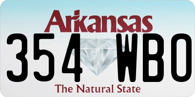 AR license plate 354WBO