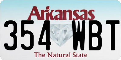 AR license plate 354WBT
