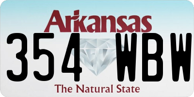 AR license plate 354WBW