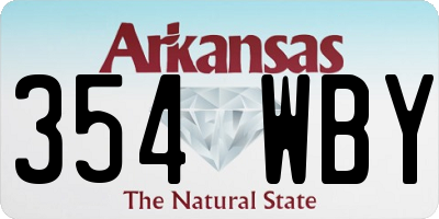 AR license plate 354WBY