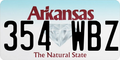 AR license plate 354WBZ