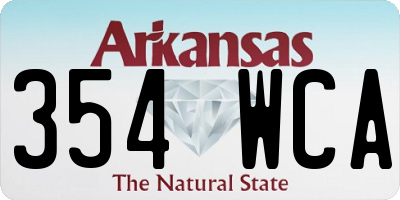 AR license plate 354WCA