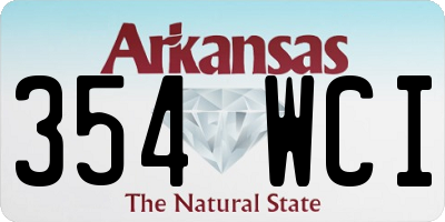 AR license plate 354WCI