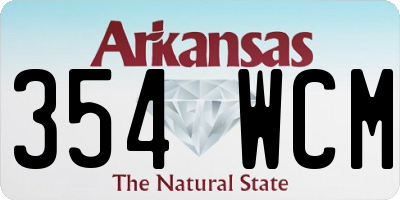 AR license plate 354WCM