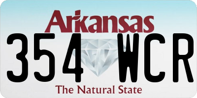 AR license plate 354WCR