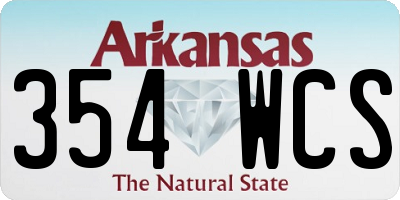 AR license plate 354WCS