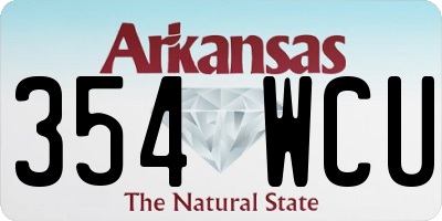 AR license plate 354WCU
