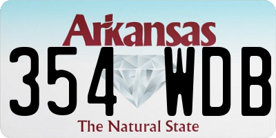 AR license plate 354WDB