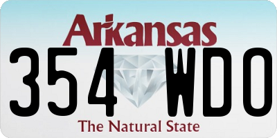 AR license plate 354WDO