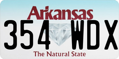 AR license plate 354WDX