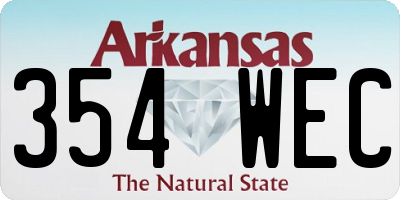 AR license plate 354WEC