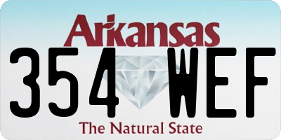 AR license plate 354WEF