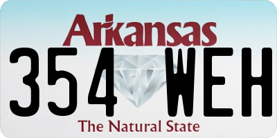 AR license plate 354WEH