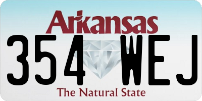 AR license plate 354WEJ