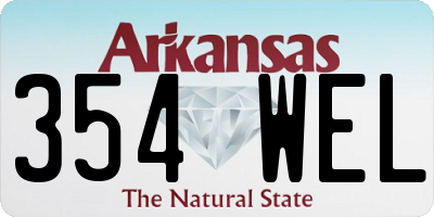 AR license plate 354WEL